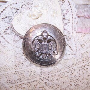 Made in Peru Peruvian Sterling Silver Pin with Russian or Austrian Coat of Arms